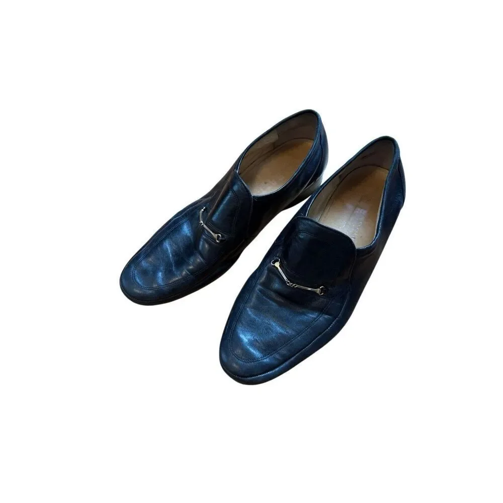 Bally black leather horsebit loafers size 9.5